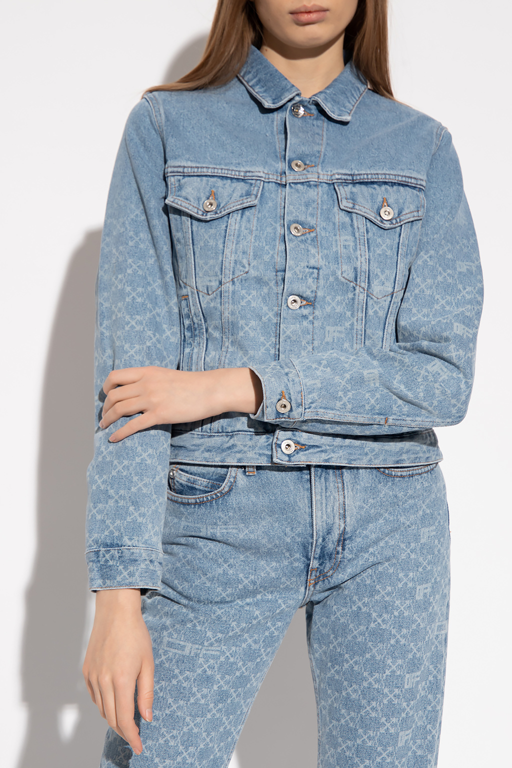 Denim jacket with monogram Off - SchaferandweinerShops KY